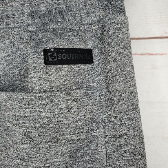 Southpole Embroidered Medium Gray Black Zipper Pockets Joggers - Picture 4 of 7